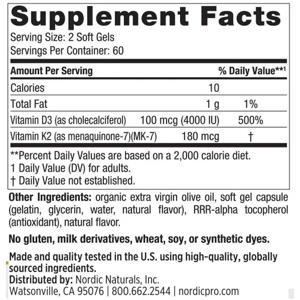 Product image for Vitamin D3+K2, Orange.