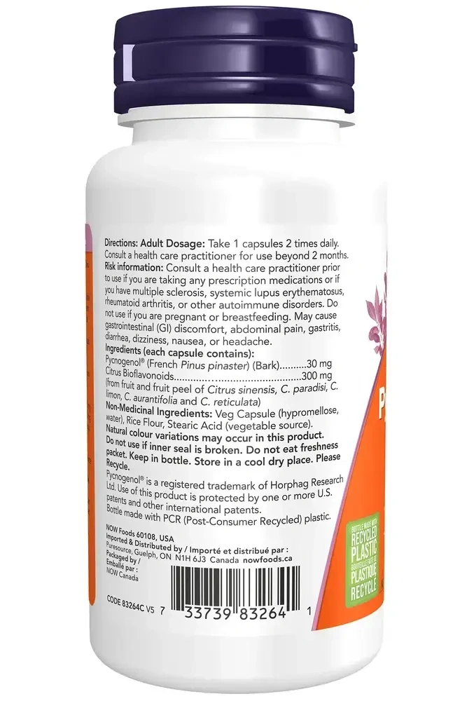 Product image for Pycnogenol® 30 mg with Bioflavonoids Capsules.