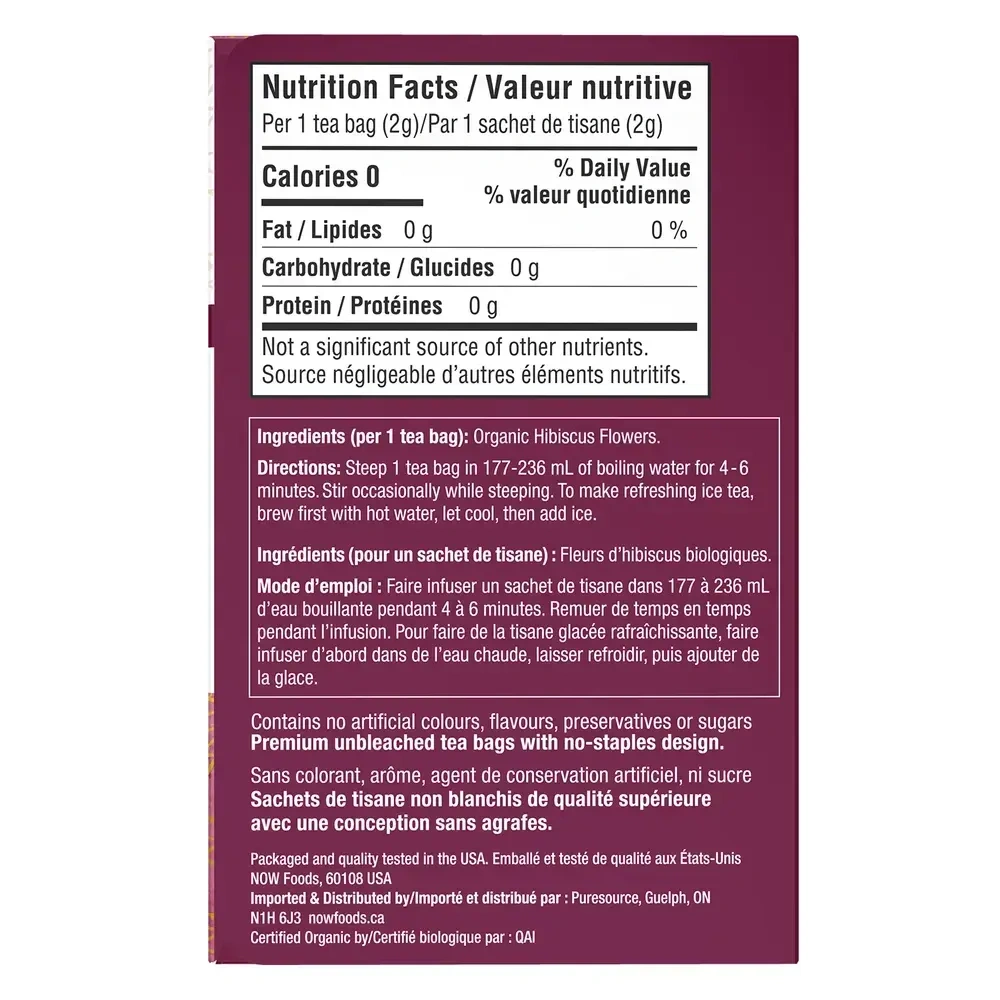 Product image for Organic Hibiscus Tea Bags.