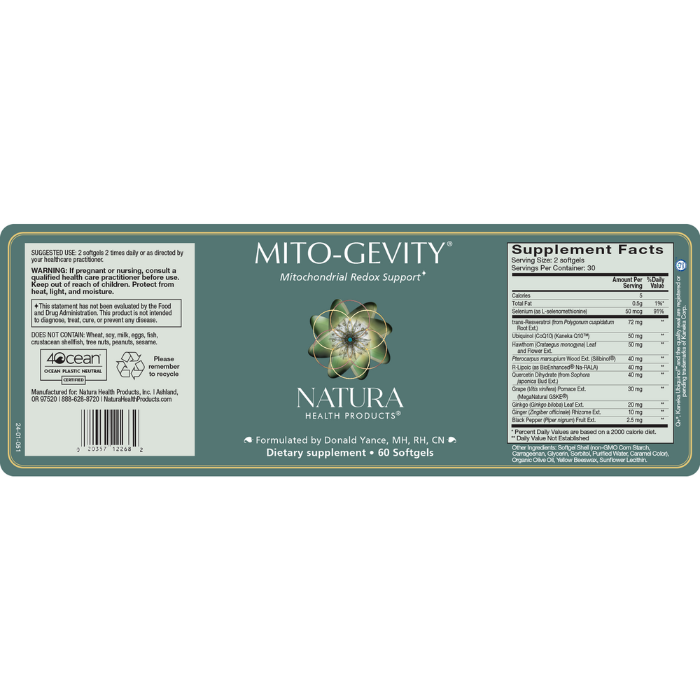 Product image for Mito-Gevity Mitochondrial Redox Support.