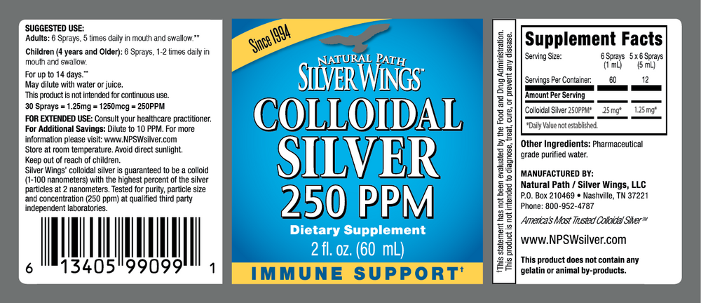 Product image for Colloidal Silver 250 PPM Spray.