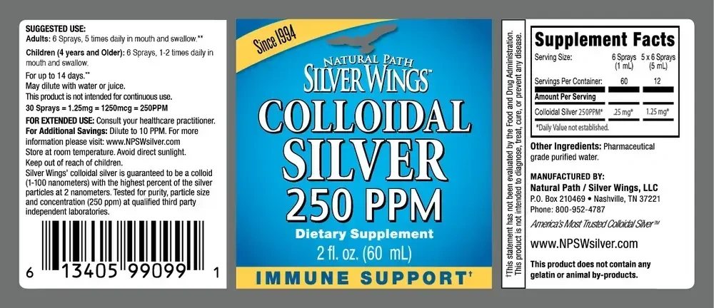 Product image for Colloidal Silver 250 PPM Spray.