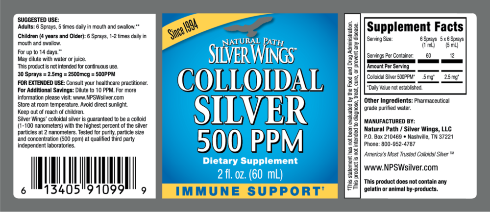 Product image for Colloidal Silver 500PPM Spray.
