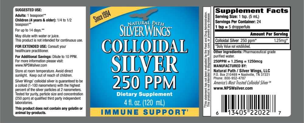 Product image for Colloidal Silver 250PPM Dropper.
