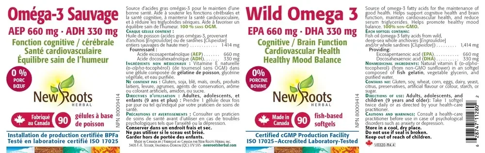 Product image for Wild Omega 3 - EPA 660 mg DHA 330 mg.