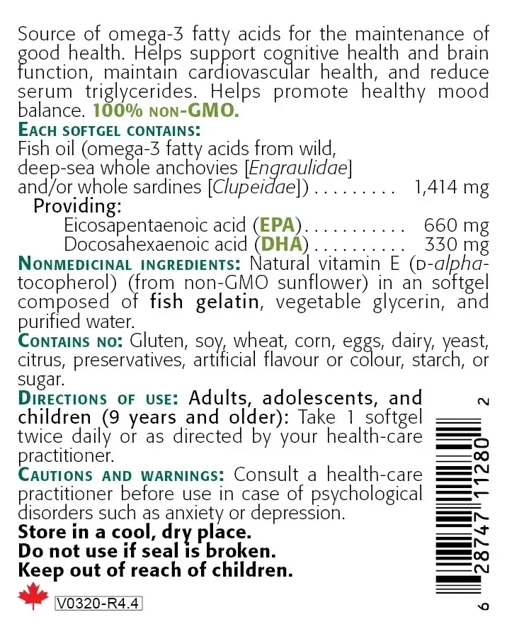 Product image for Wild Omega 3 - EPA 660 mg DHA 330 mg.