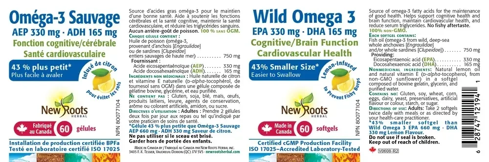 Product image for Wild Omega 3 EPA 330mg DHA 165mg.
