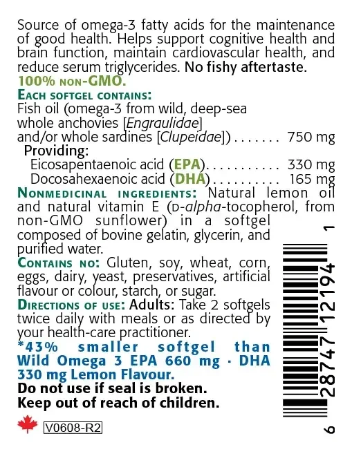 Product image for Wild Omega 3 EPA 330mg DHA 165mg.