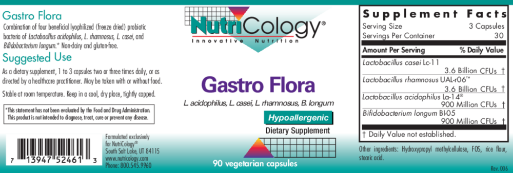 Product image for Gastro Flora Dairy Free.