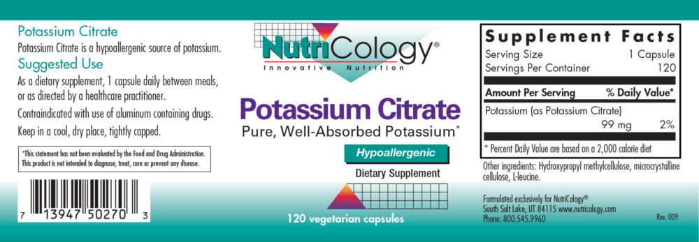 Product image for Potassium Citrate.