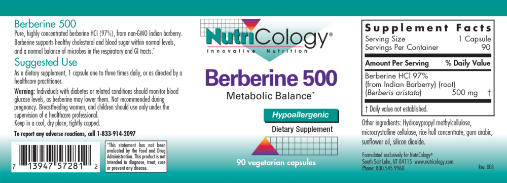Product image for Berberine 500.
