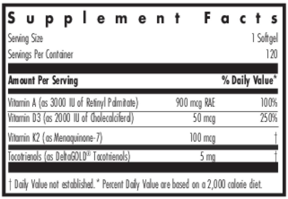 Product image for Vitamin D3 Complete Daily Balance with A and K2.