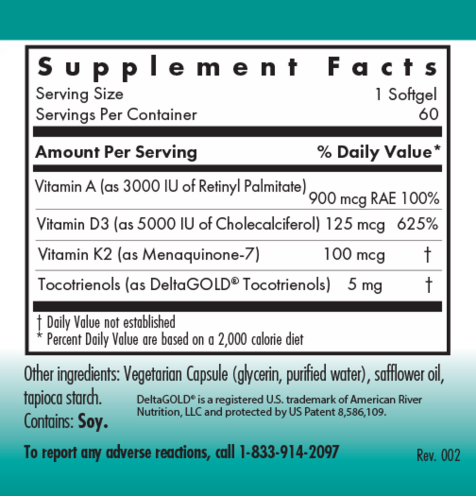 Product image for Vitamin D3 Complete 5000 Daily Balance with A and K2.