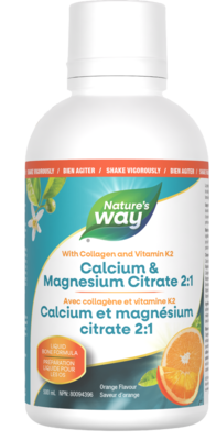 Calcium & Magnesium Citrate 2:1 with Vitamin K2 & Collagen, Orange 500 Milliliters