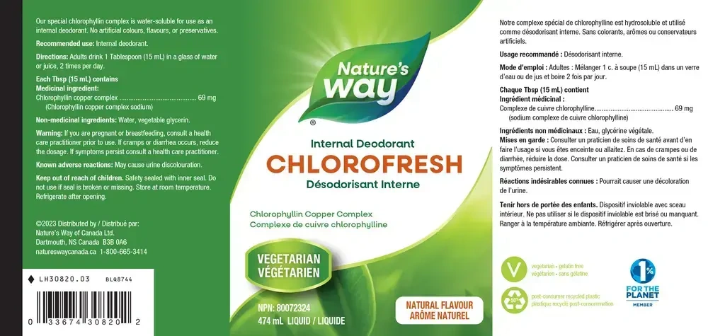 Product image for Chlorofresh® (Natural) Liquid.
