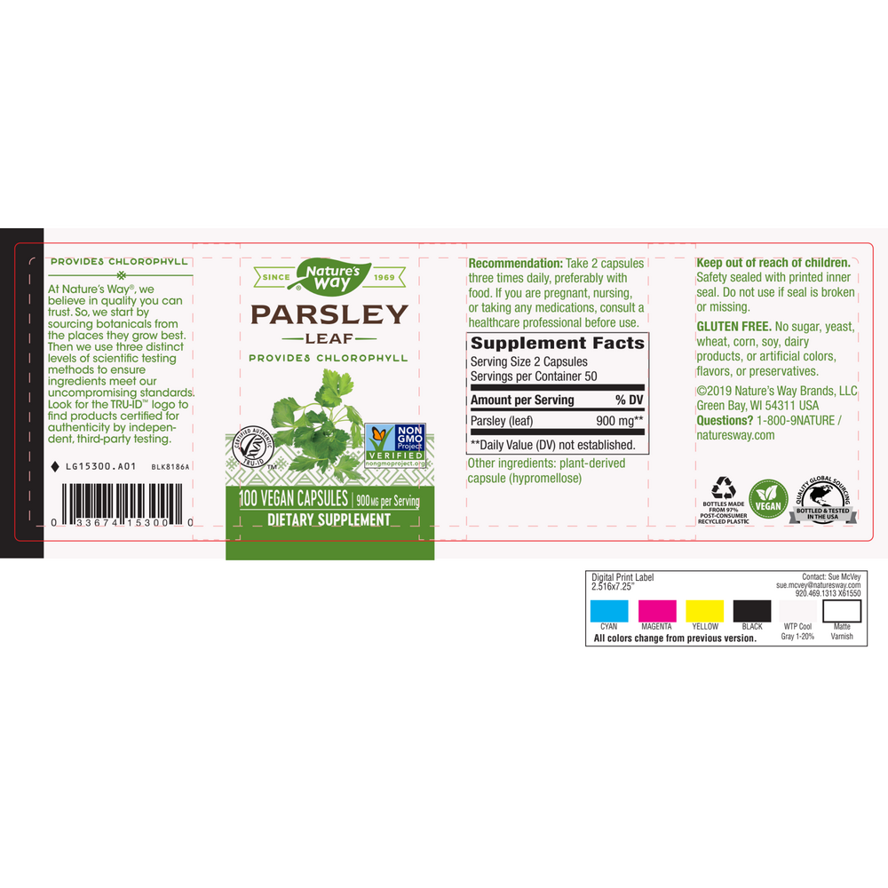 Product image for Parsley Leaf 450mg.