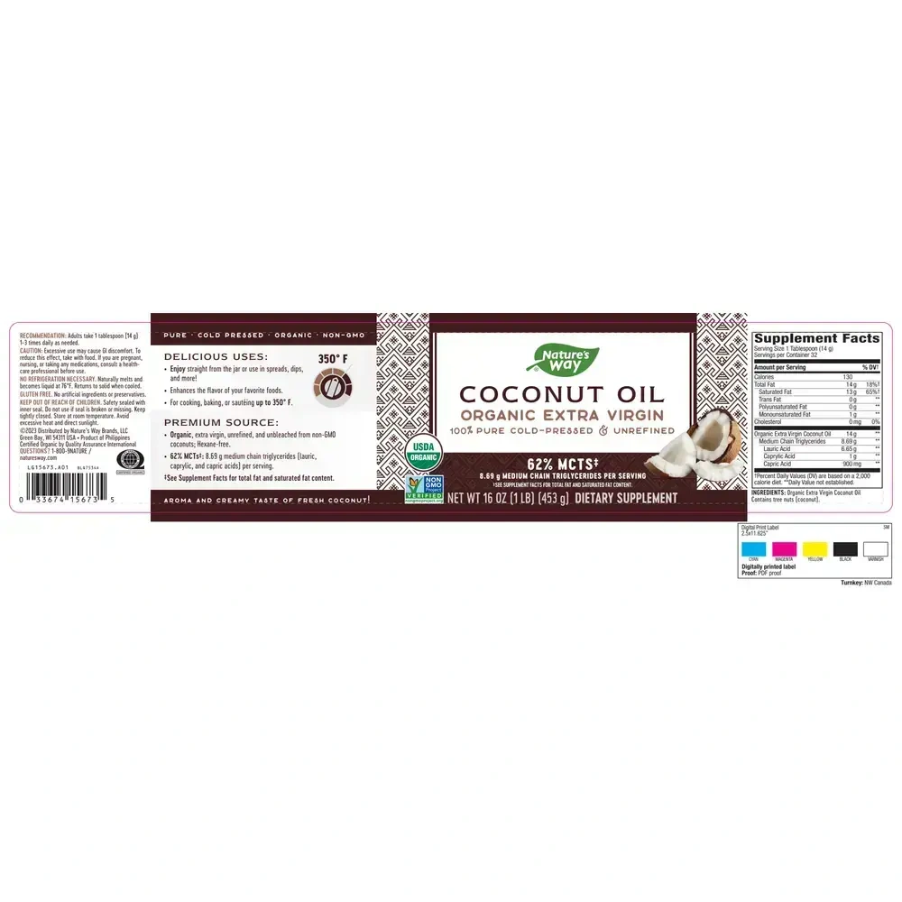 Product image for Oeganic Extra Virgin Coconut Oil.
