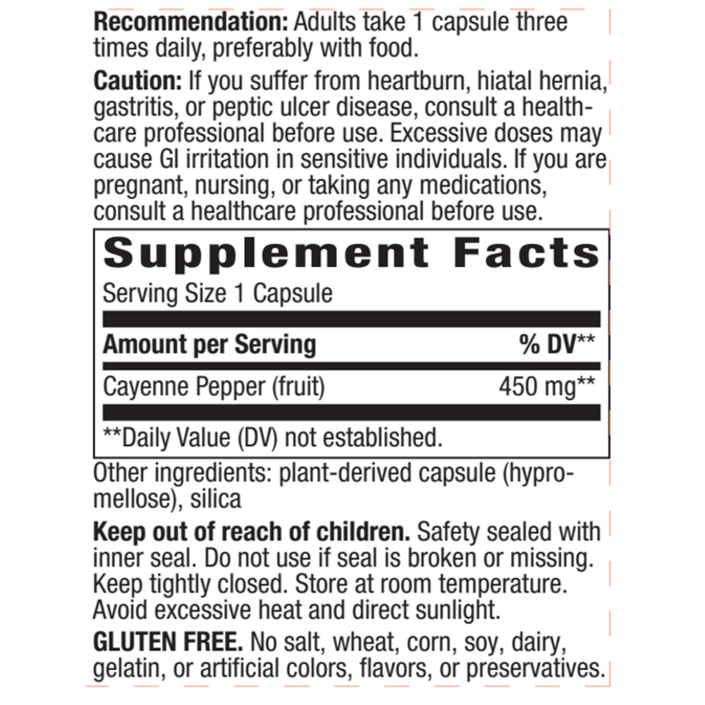 Product image for Cayenne Pepper 450mg.