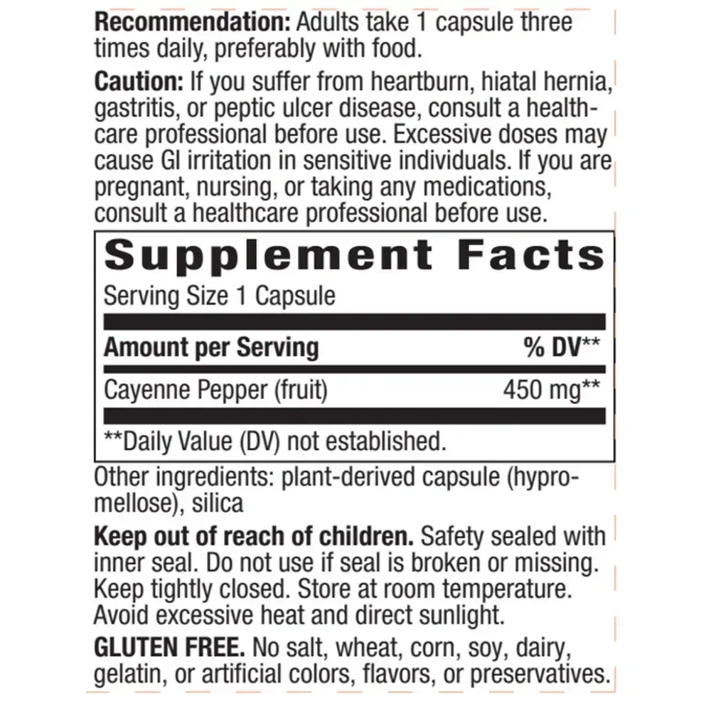 Product image for Cayenne Pepper 450mg.