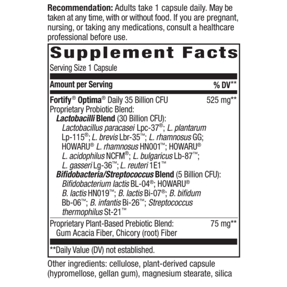 Product image for Fortify™ Optima® 35 Billion Probiotic + Prebiotic.