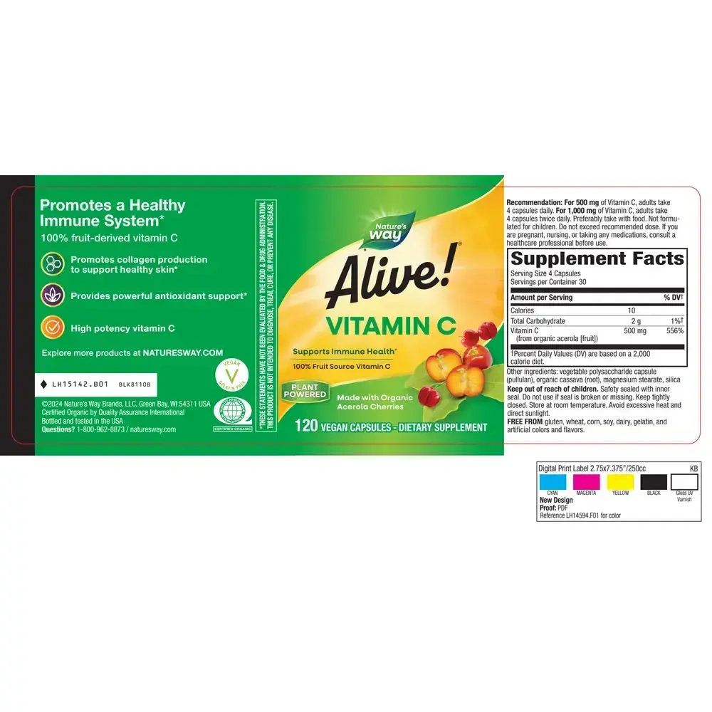 Product image for Alive! Organic Vitamin C.