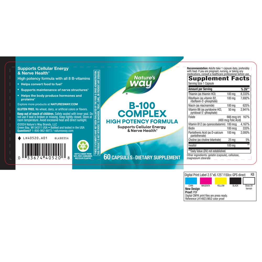 Product image for Vitamin B-100 Complex.