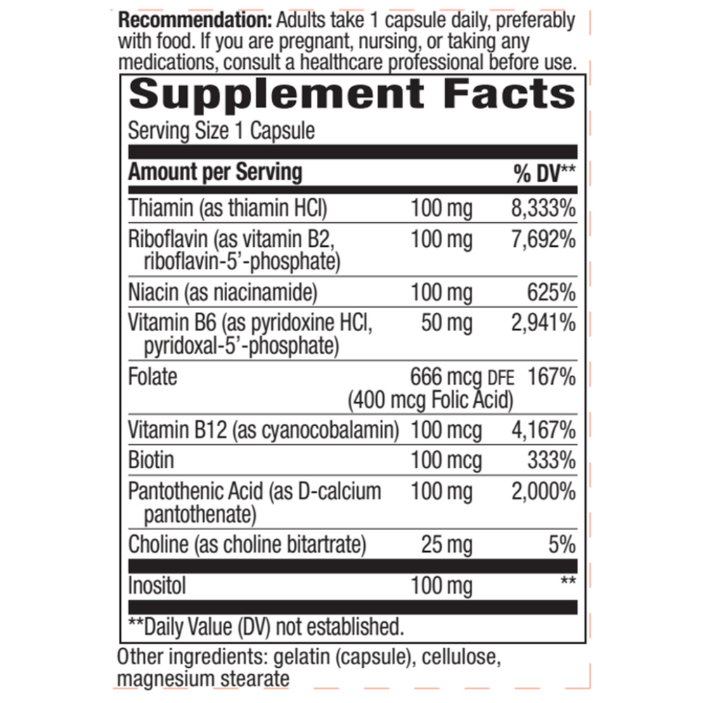 Product image for Vitamin B-100 Complex.
