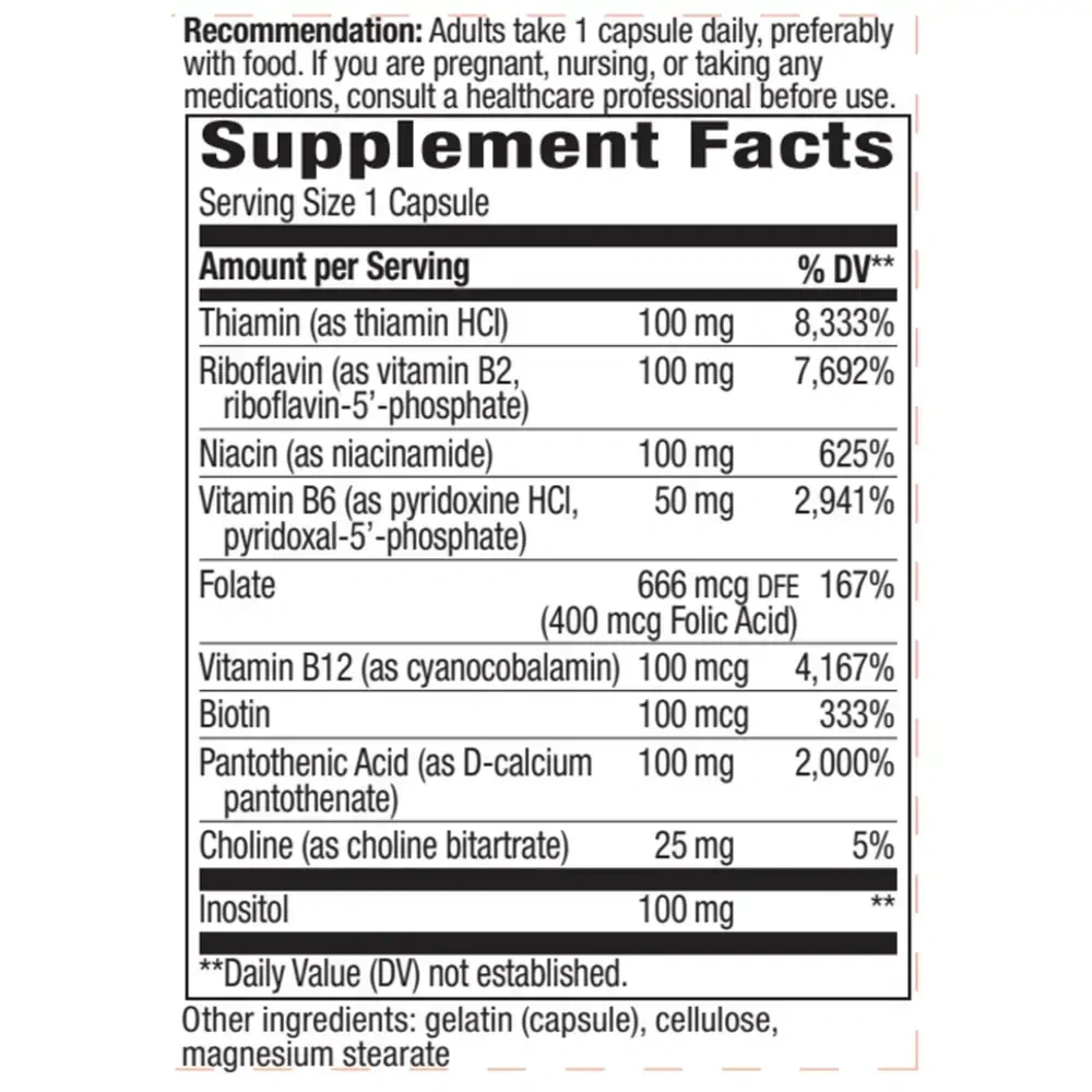 Product image for Vitamin B-100 Complex.