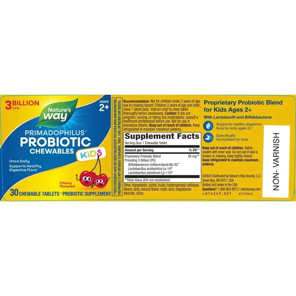 Product image for Primadophilus Kids (cherry flavor).