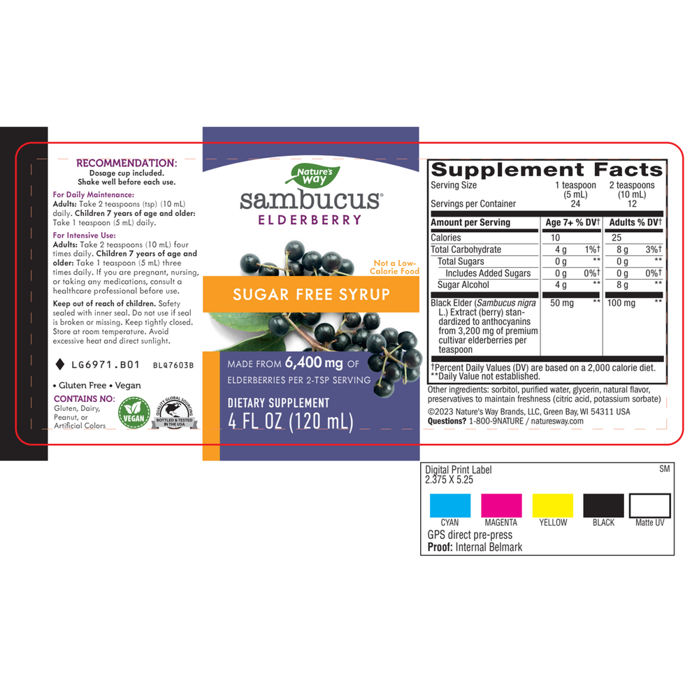 Product image for Sambucus Sugar-Free Syrup.