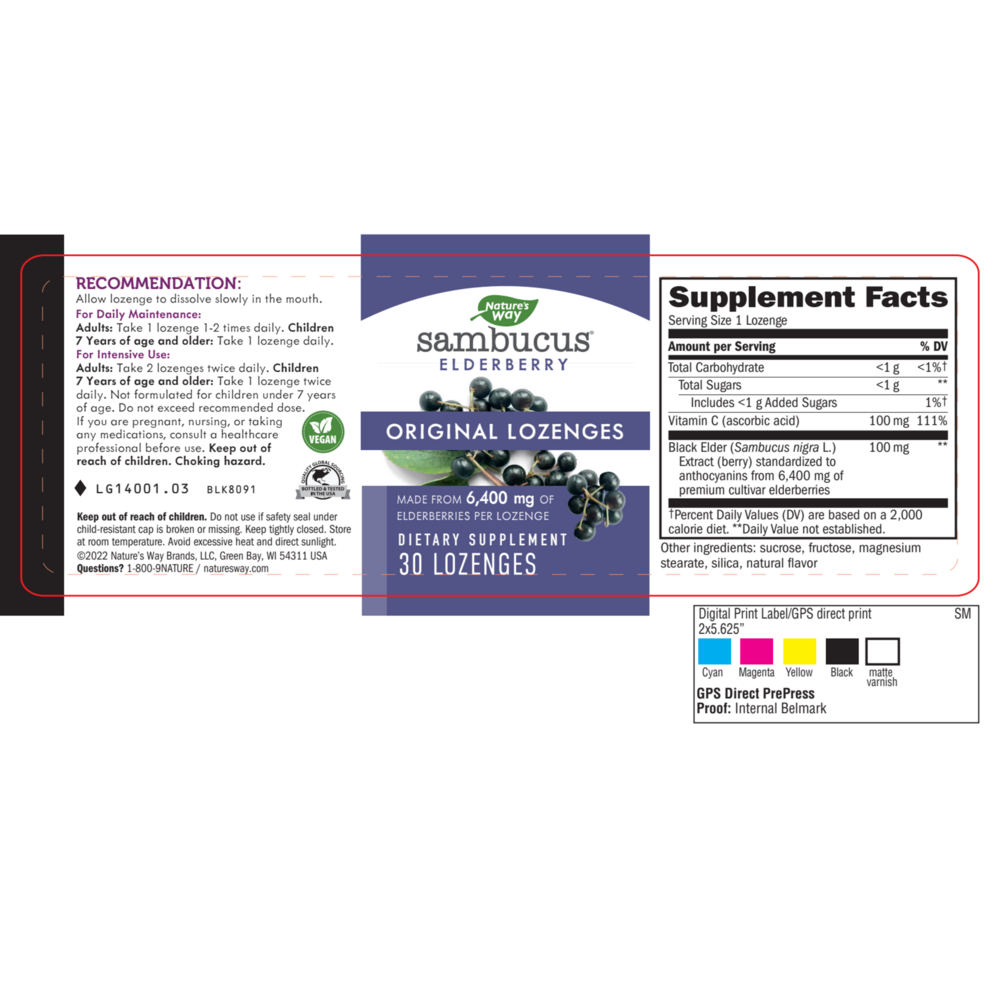 Product image for Sambucus Original Lozenges.
