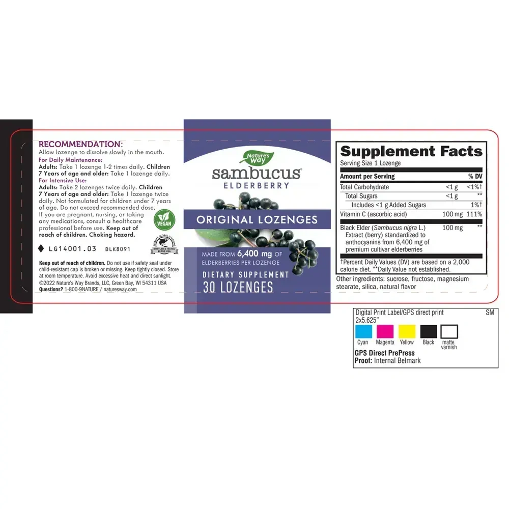Product image for Sambucus Original Lozenges.