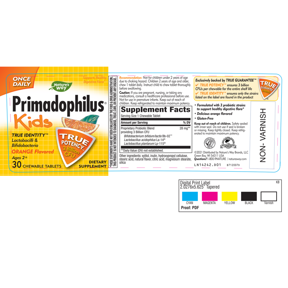 Product image for Primadophilus Kids (orange flavor).