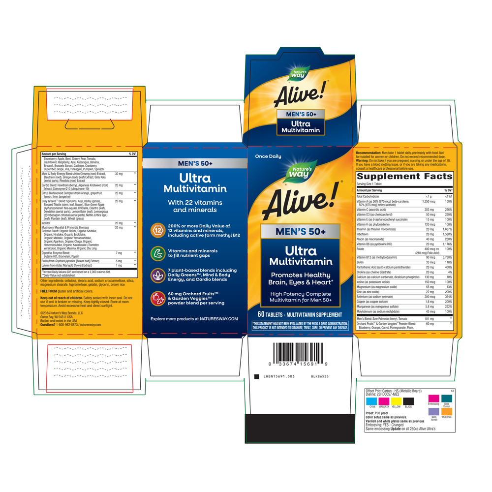 Product image for Alive! Once Daily Mens 50+ Multi (Ultra Potency).