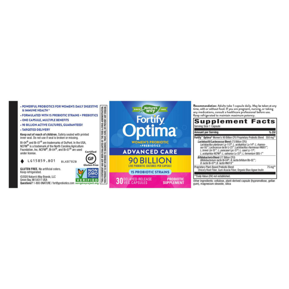 Product image for Fortify™ Optima® Women’s 90 Billion Probiotic + Prebiotic.
