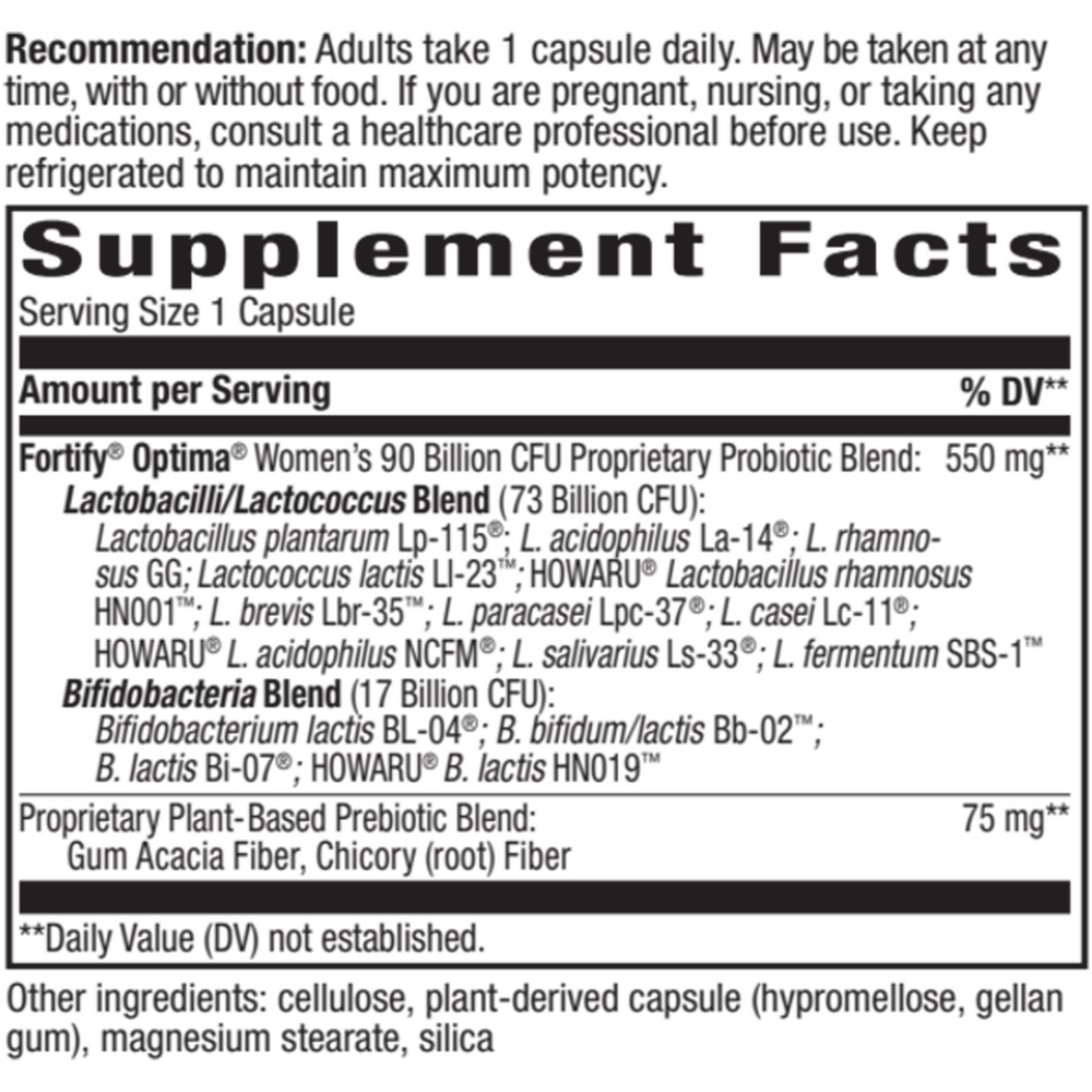 Product image for Fortify™ Optima® Women’s 90 Billion Probiotic + Prebiotic.