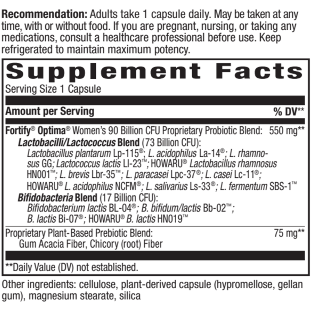 Product image for Fortify™ Optima® Women’s 90 Billion Probiotic + Prebiotic.