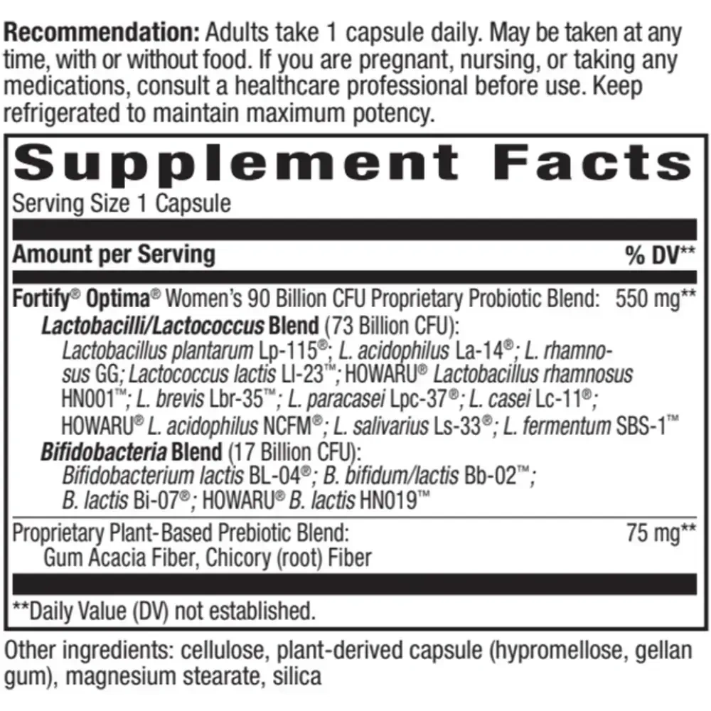 Product image for Fortify™ Optima® Women’s 90 Billion Probiotic + Prebiotic.
