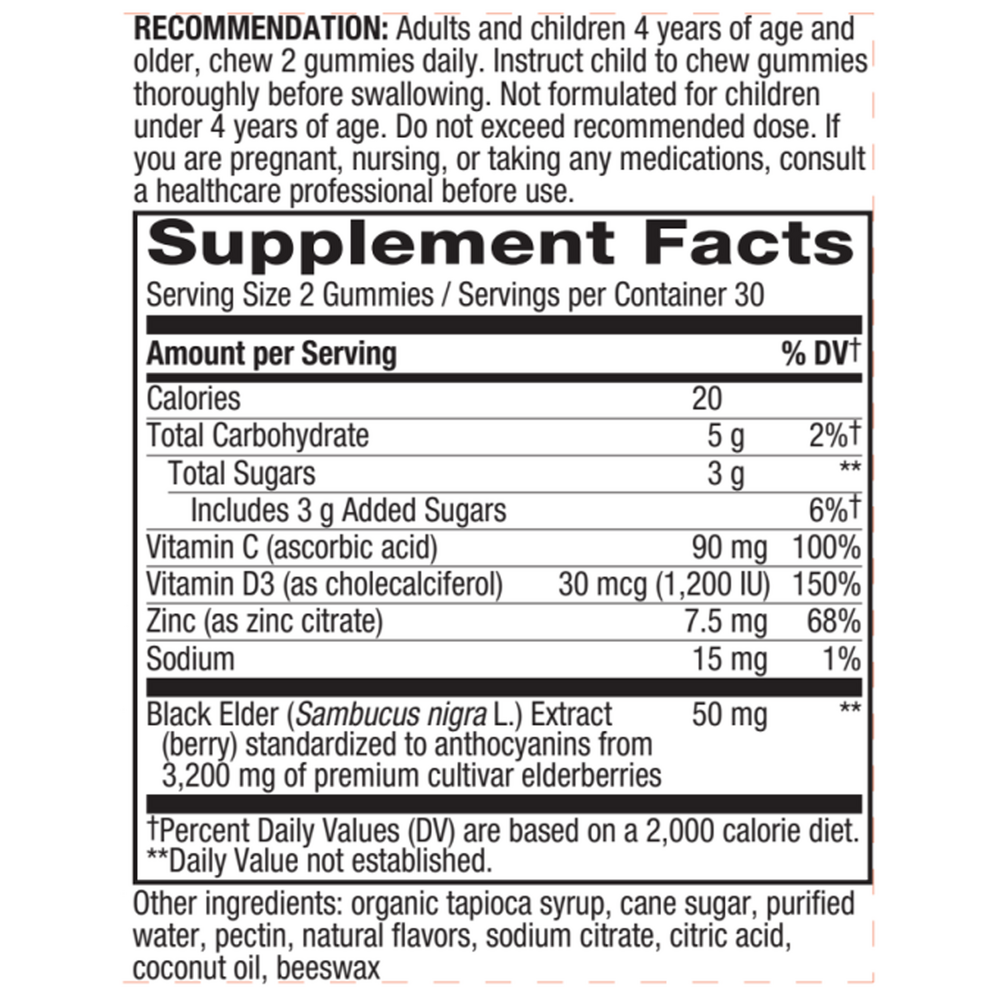 Product image for Sambucus Standardized Elderberry.