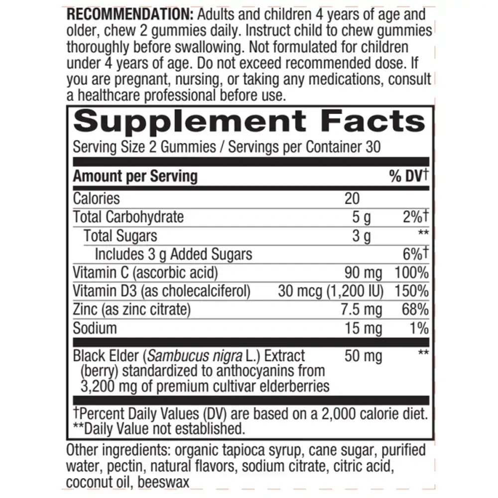 Product image for Sambucus Standardized Elderberry.