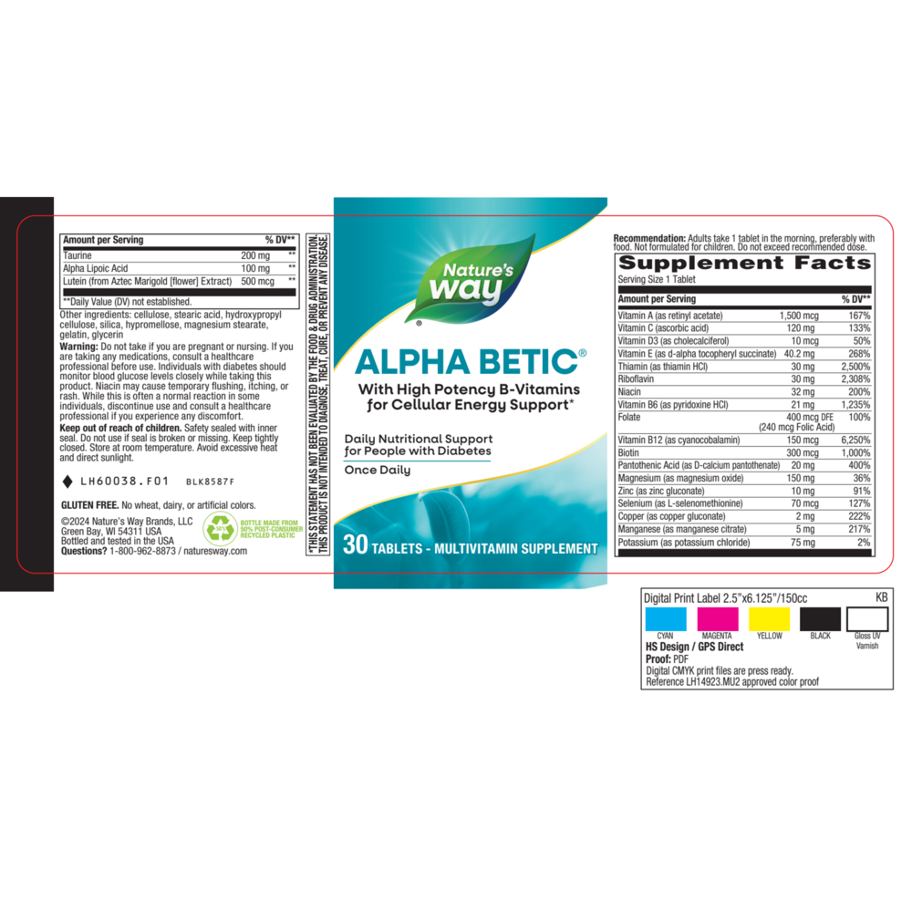 Product image for alpha betic® Multivitamin Energy Support.