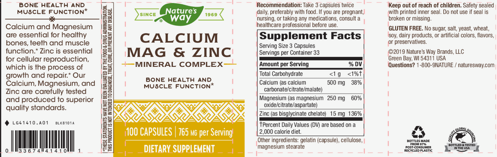 Product image for Calcium–Magnesium–Zinc.