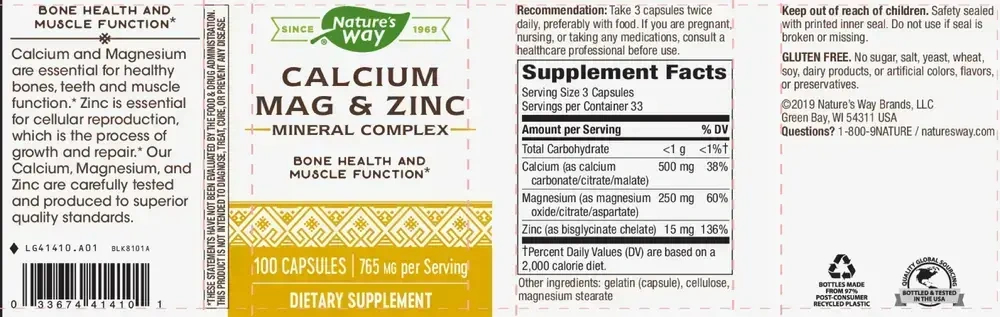 Product image for Calcium–Magnesium–Zinc.
