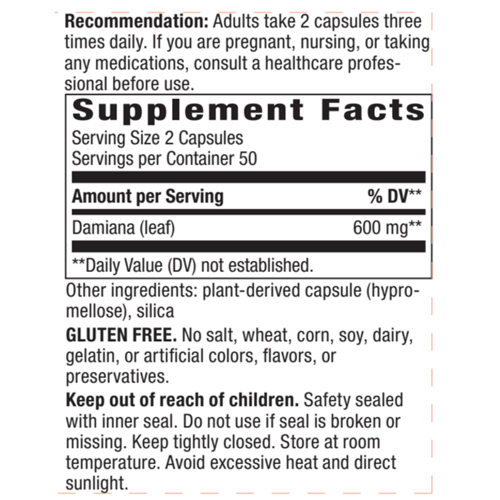 Product image for Damiana Leaves.