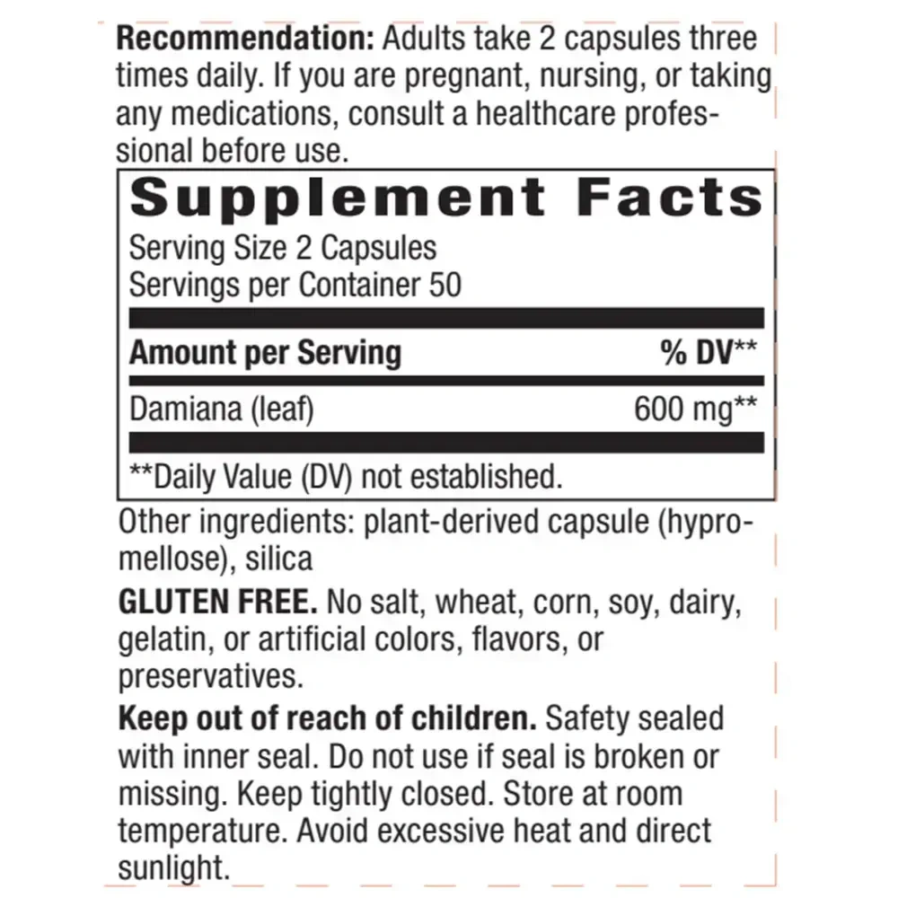Product image for Damiana Leaves.