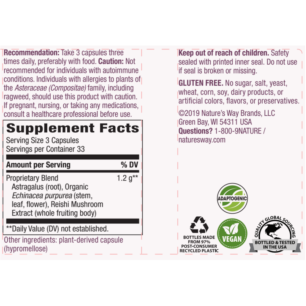 Product image for Echinacea Astragalus &amp; Reishi.