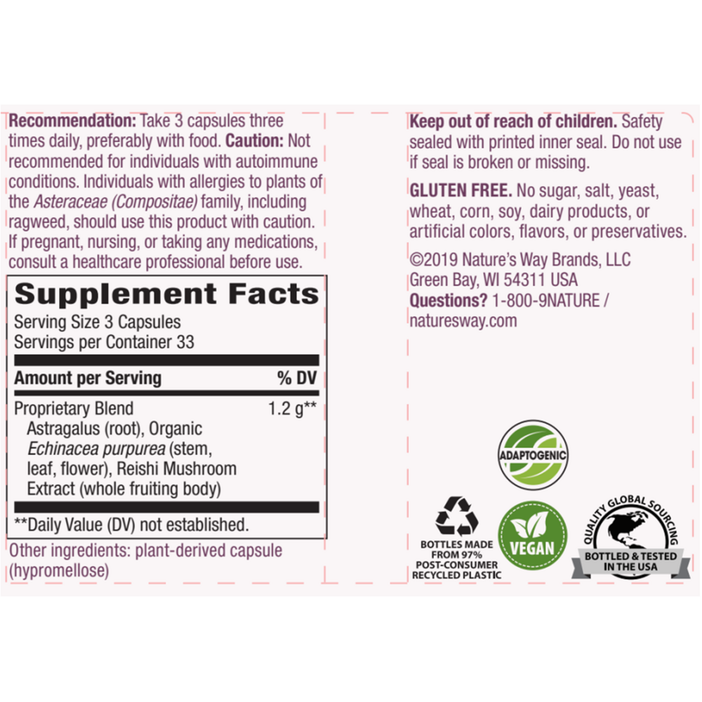 Product image for Echinacea Astragalus &amp; Reishi.