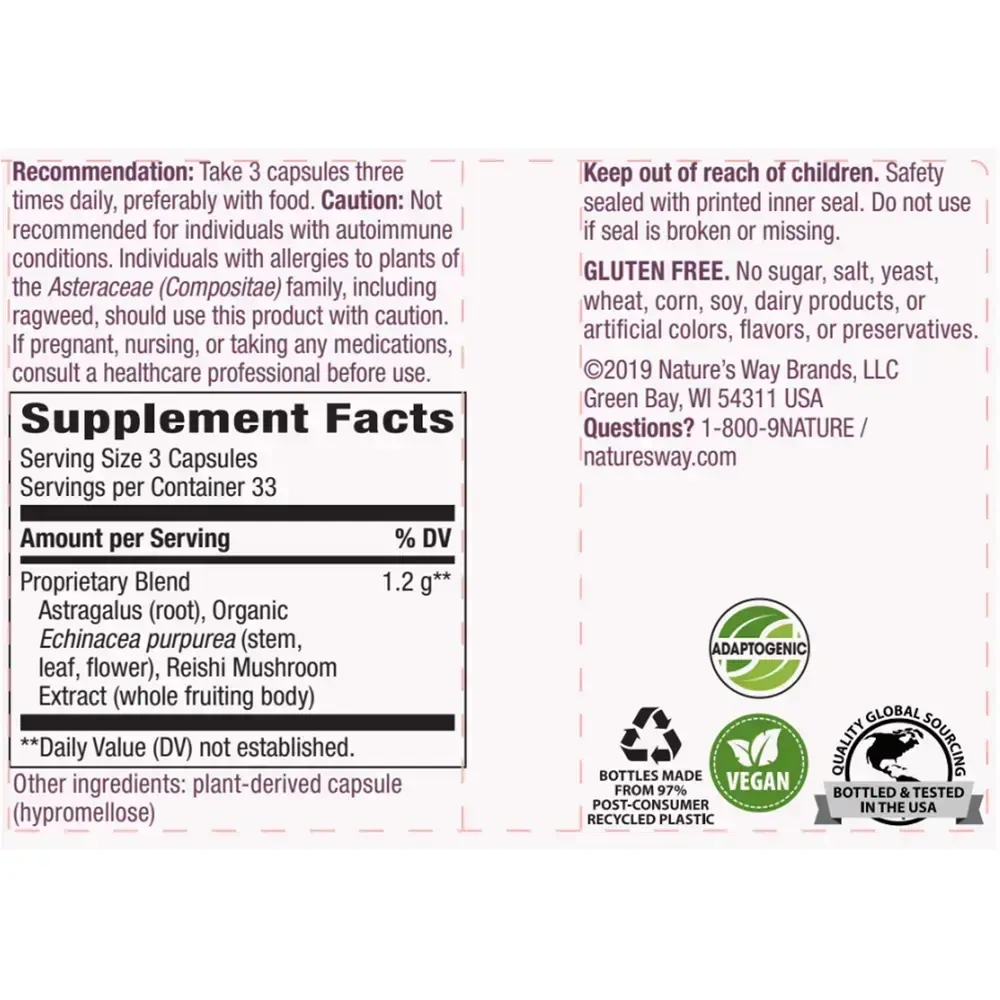 Product image for Echinacea Astragalus &amp; Reishi.