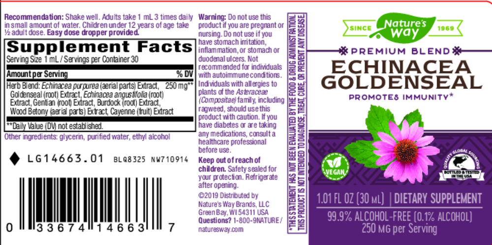Product image for Echinacea Goldenseal Liquid.