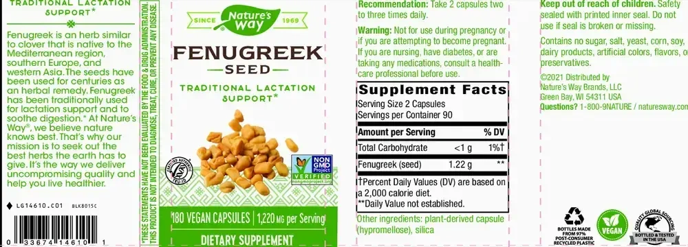 Product image for Fenugreek Seed Capsules.